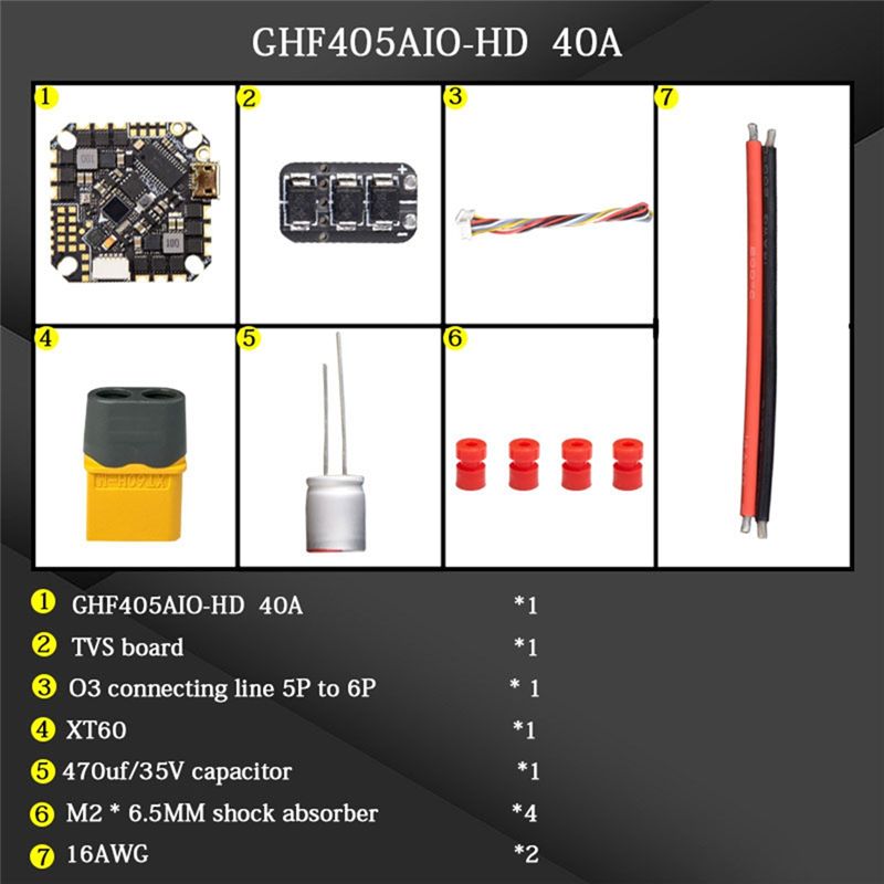 ABTI-GHF405AIO-HD 40A AIO Uçuş - Fpv Drone Flight Controller incelemesi ve fiyatı